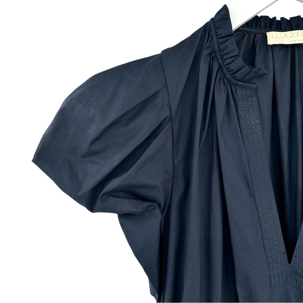 Ulla Johnson Navy Puff Sleeve Tiered Midi Dress - Picture 8 of 11